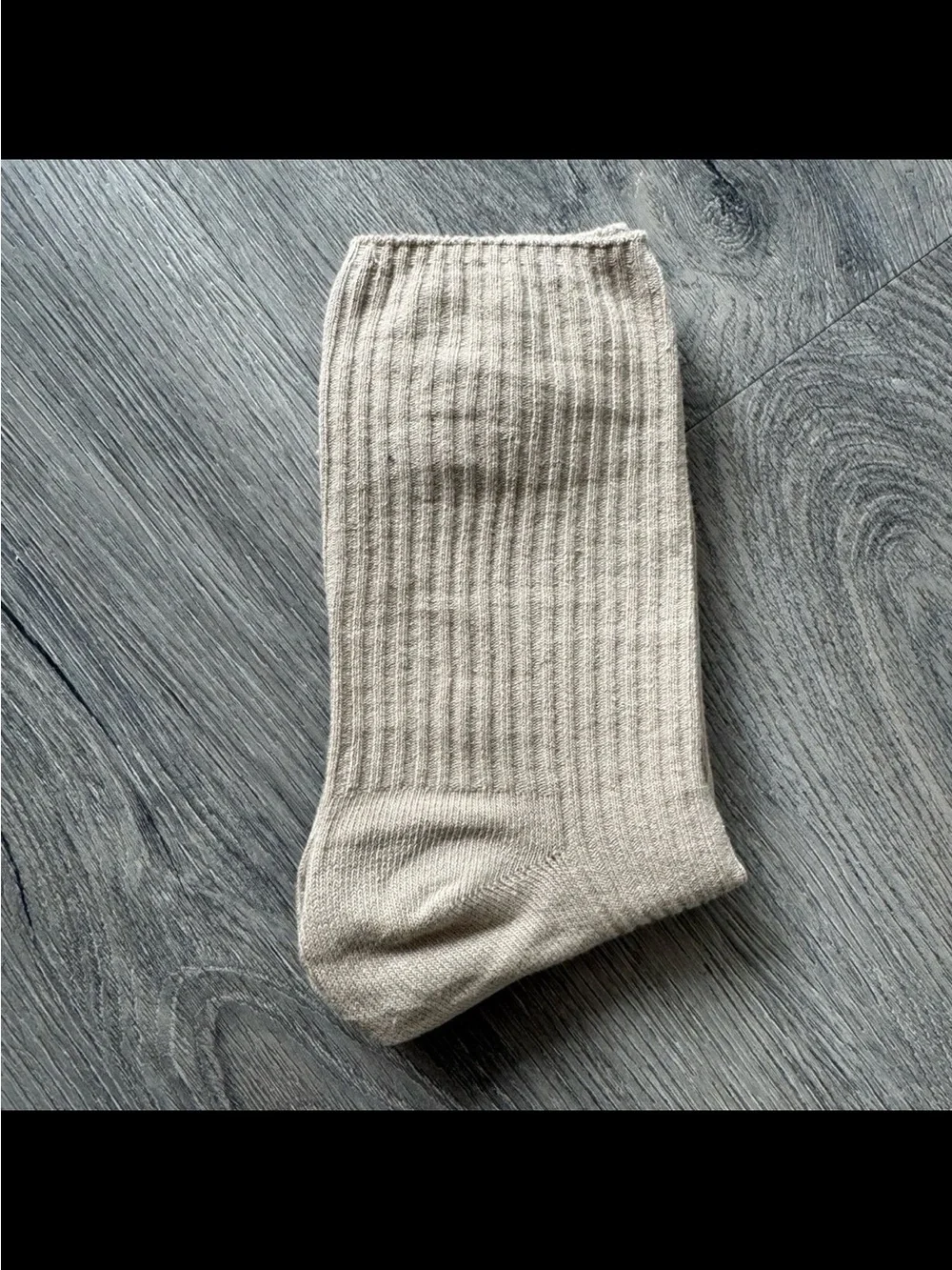 *NEW* Cotton Blend Ribbed Crew Socks (Tan)